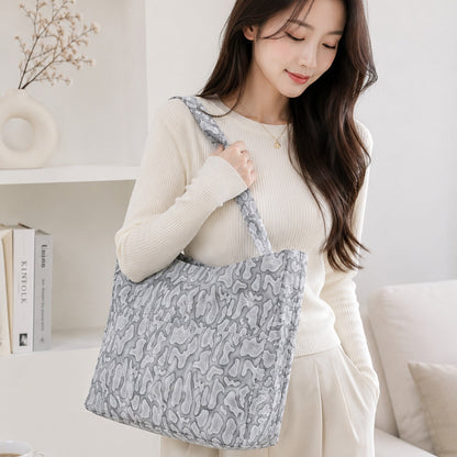 Elegant Grey Textured Tote Bag.
